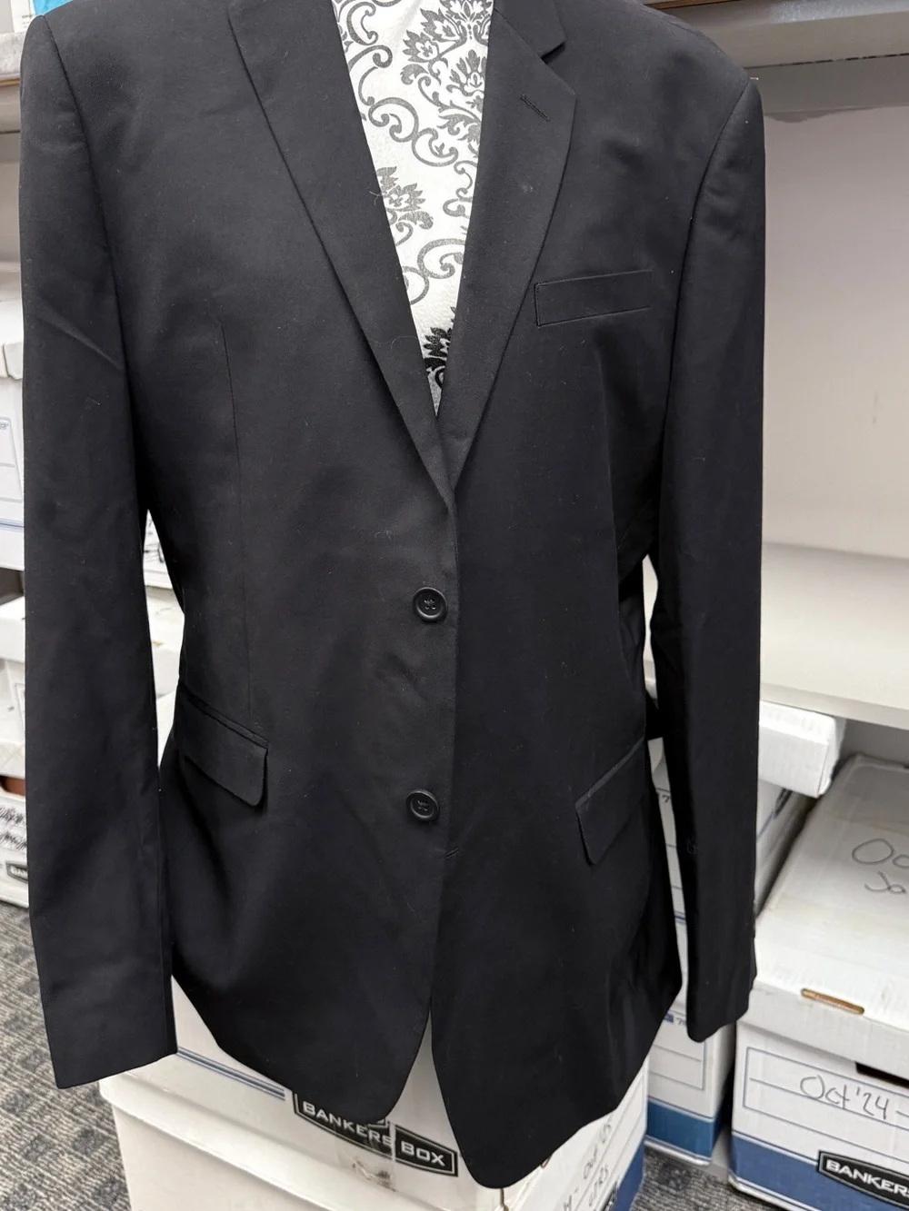 Egara Extreme Slim Fit Black Blazer Sport Coat 44 Long